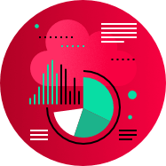 A graphic of a circle with some data in it